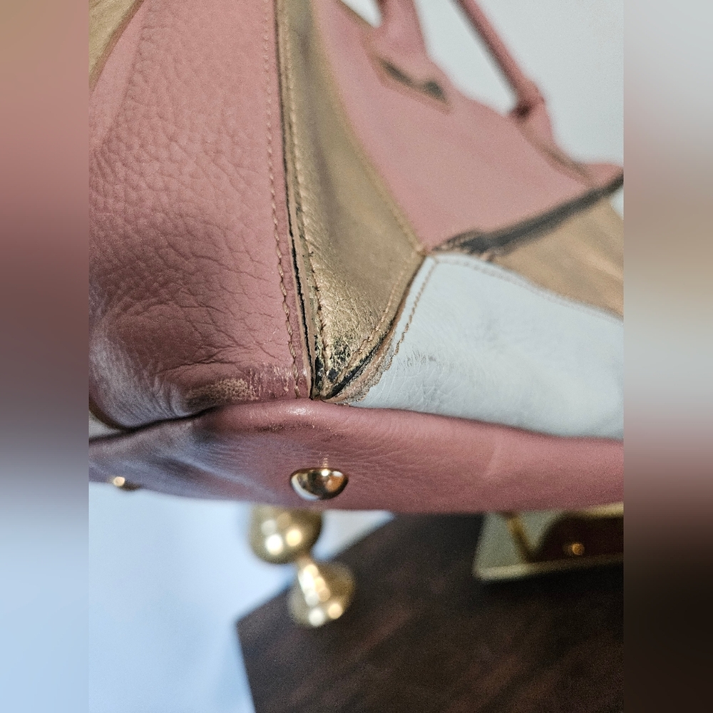 Vittoria Napoli Multicolor Patchwork Leather Hand… - image 8